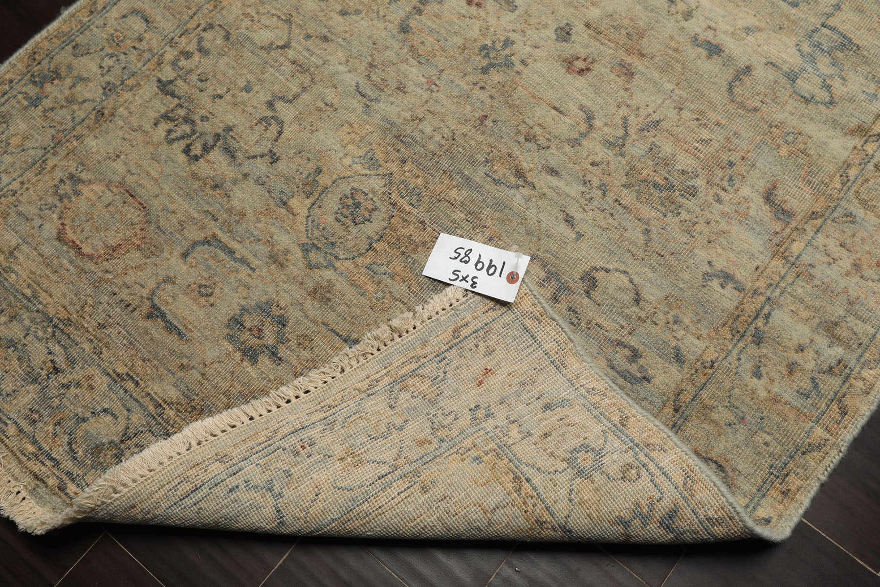 3x5 Gray, Beige, Slate Color Hand Knotted Distress Quality Oushak Wool Transitional Oriental Rug