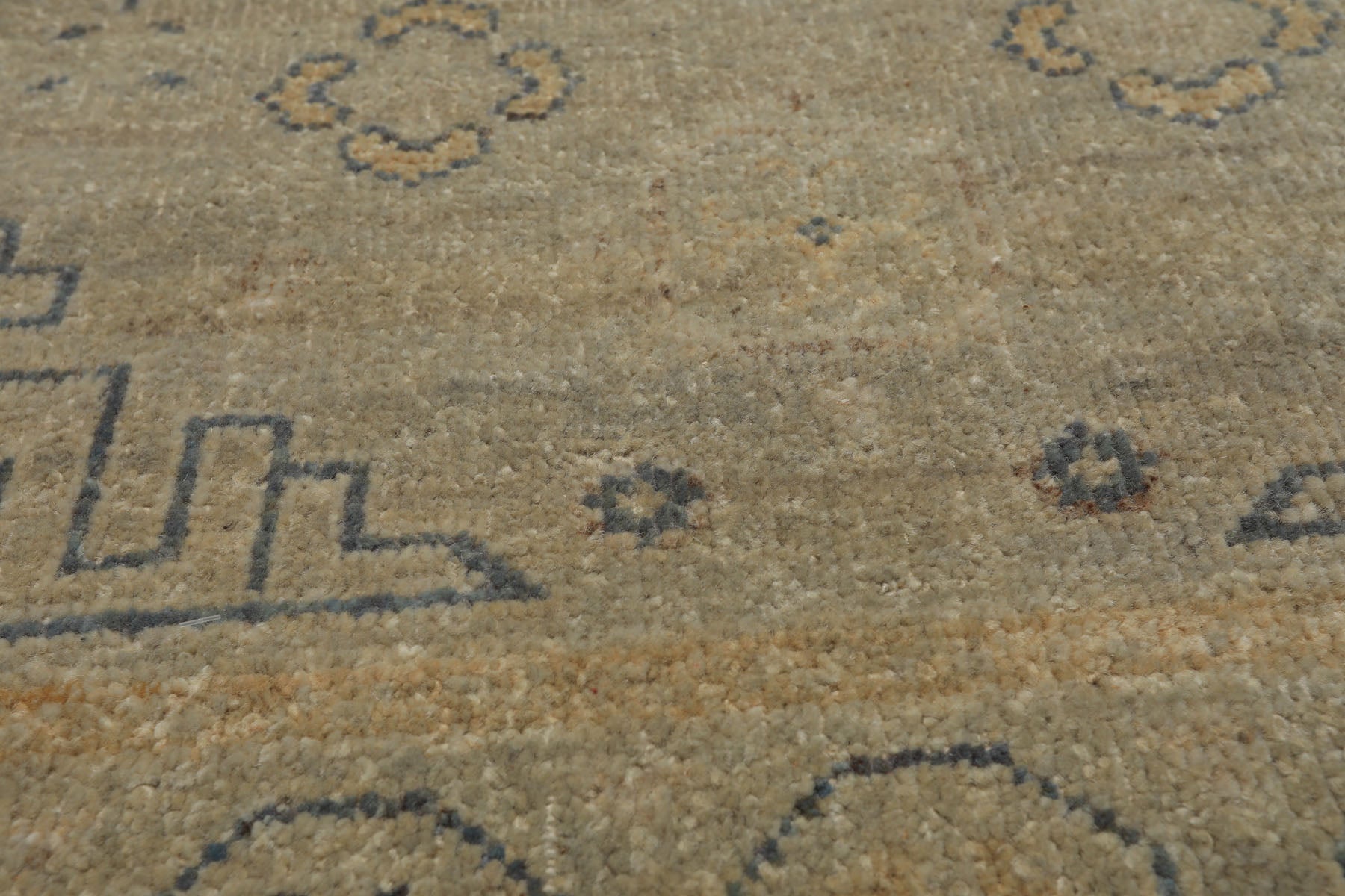 3x5 Beige, Gray, Slate Color Hand Knotted Afghan Oushak Wool Transitional Oriental Rug
