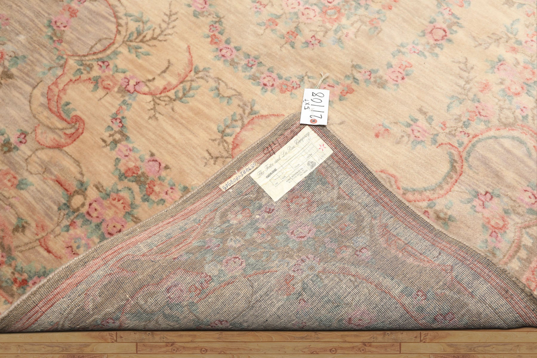 5x7 Beige, Rose, Brown Color Hand Knotted French Aubusson Savonnerie New Zealand Wool Traditional Oriental Rug