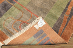 5x7 Gray, Sage, Caramel Color Hand Knotted Tibetan Wool Transitional Oriental Rug