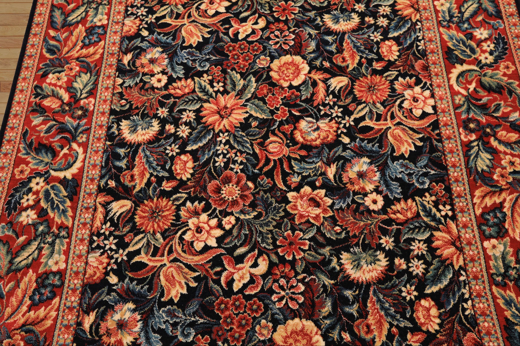 4x6 Midnight Blue, Burnt Orange, Ivory Color Machine Made Persian New Zealand Wool Traditional Oriental Rug
