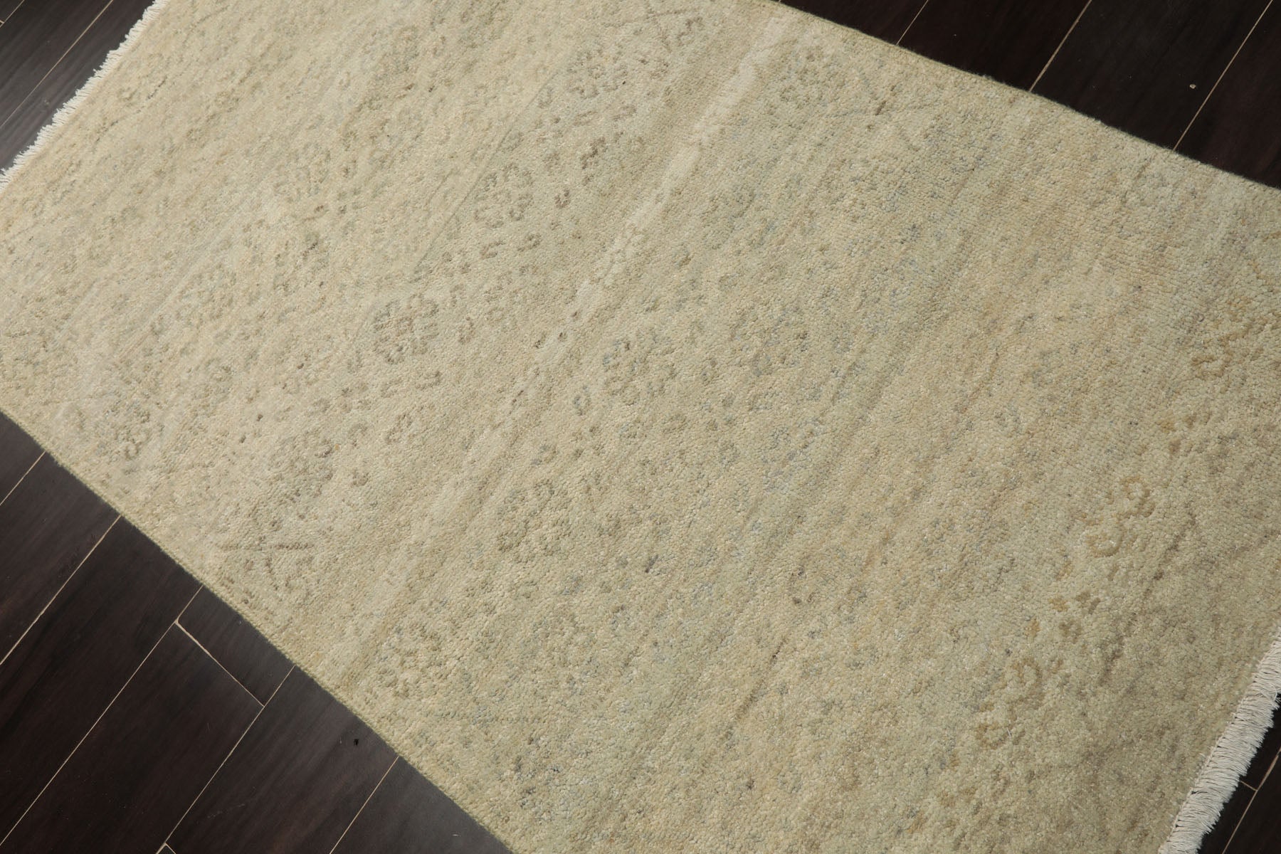 3x5 Gray, Beige, Muted Earth Tones Color Hand Knotted Afghan Oushak Wool Transitional Oriental Rug