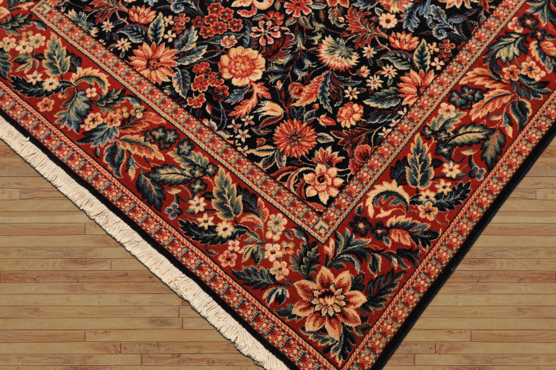 4x6 Midnight Blue, Burnt Orange, Ivory Color Machine Made Persian New Zealand Wool Traditional Oriental Rug