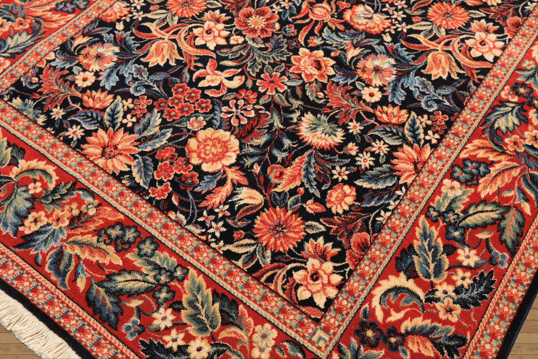 4x6 Midnight Blue, Burnt Orange, Ivory Color Machine Made Persian New Zealand Wool Traditional Oriental Rug