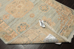 3x5 Mint, Blush, Beige Color Hand Knotted Afghan Oushak Wool Transitional Oriental Rug