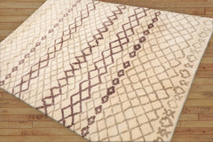 5x7 Ivory, Gray, Brown Color Hand Tufted All-Over 100% Wool Modern Oriental Rug
