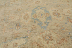 3x5 Beige, Ivory, Aqua Color Hand Knotted Oushak Wool Transitional Oriental Rug