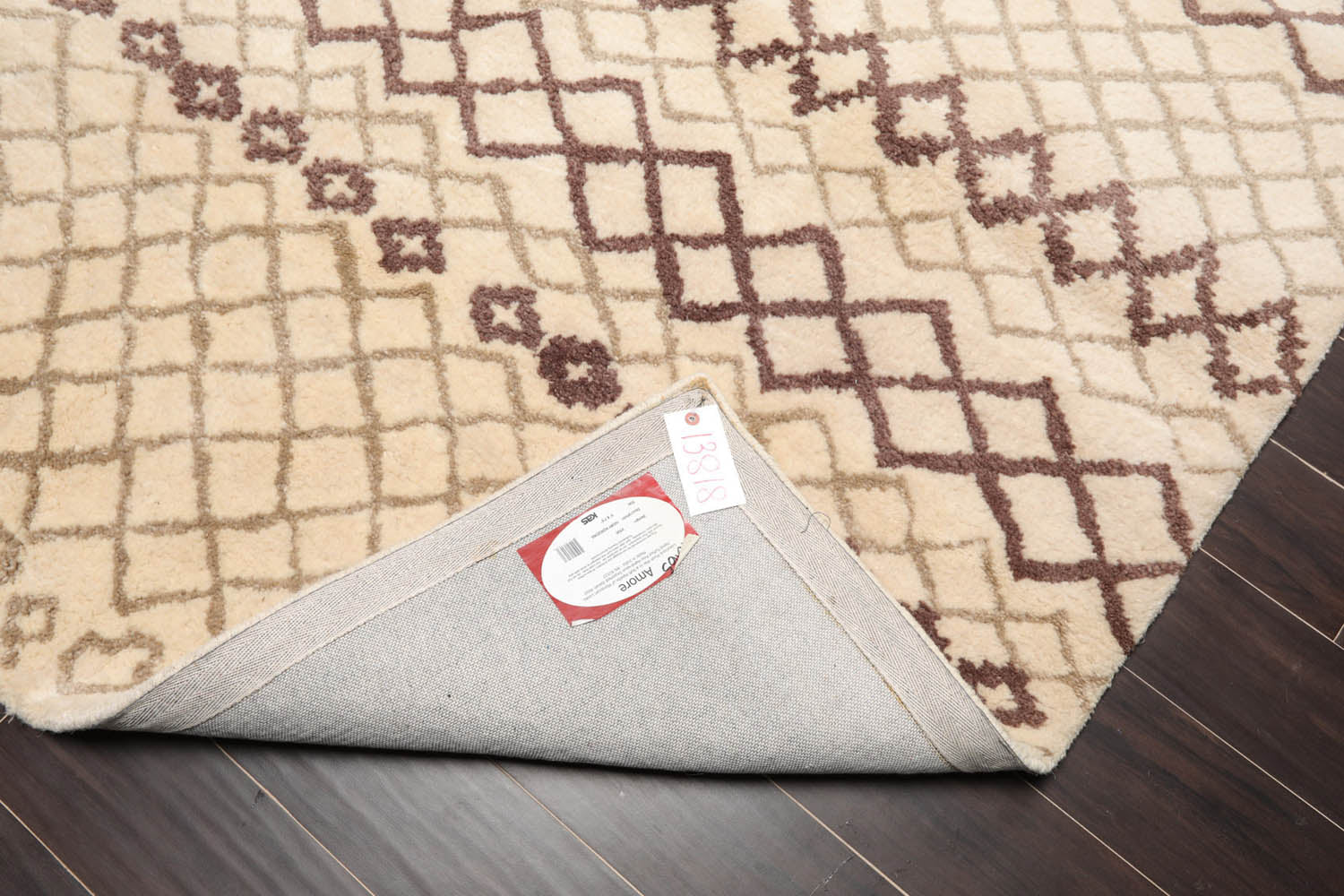 5x7 Ivory, Gray, Brown Color Hand Tufted All-Over 100% Wool Modern Oriental Rug