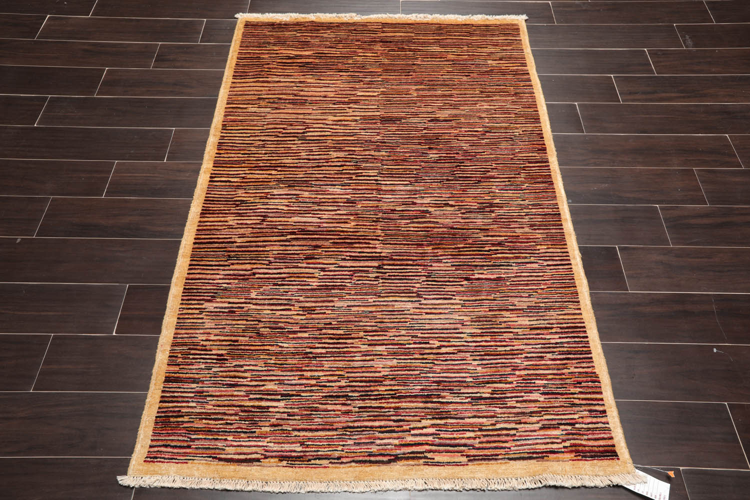 4x6 Gold, Rust, Beige Color Hand Knotted All-Over 100% Wool Traditional Oriental Rug