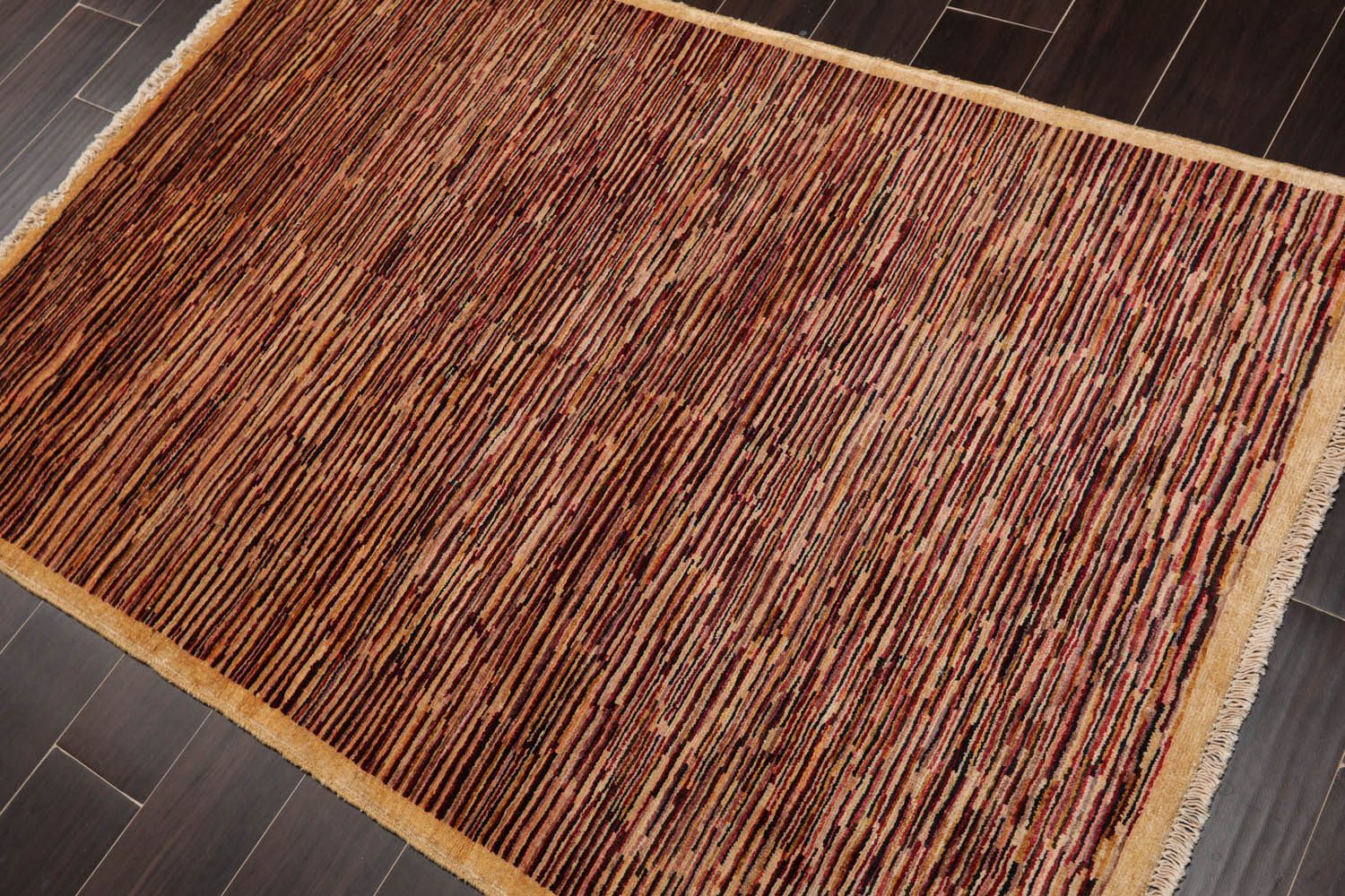 4x6 Gold, Rust, Beige Color Hand Knotted All-Over 100% Wool Traditional Oriental Rug