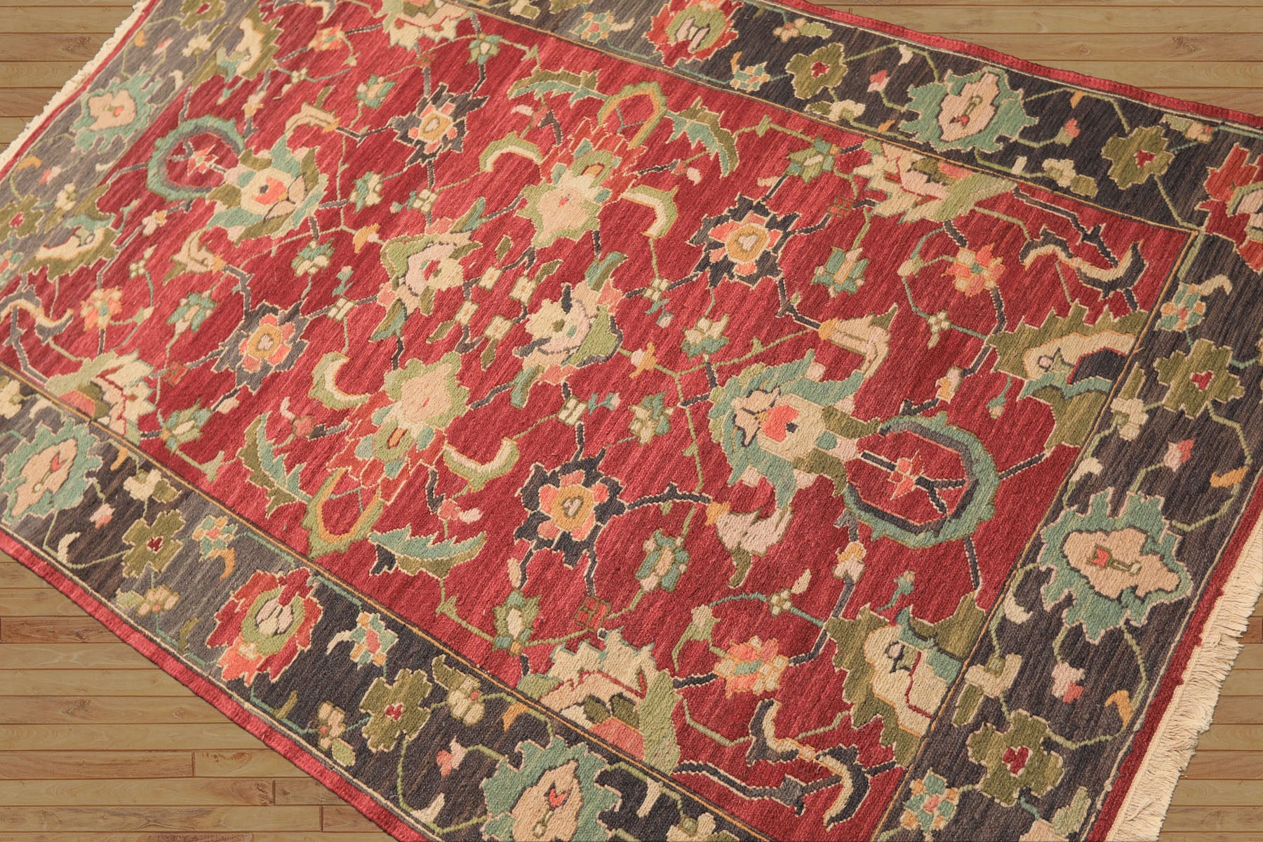 4x6 Wine, Gray, Aqua Color Hand Knotted Soumak Wool Traditional Oriental Rug