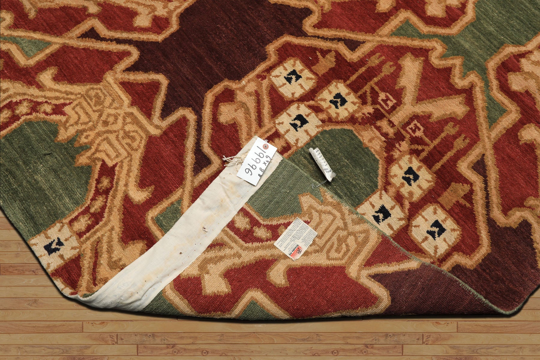 6x9 Sage, Rust, Maroon Color Hand Knotted Tibetan Wool Arts & Crafts Oriental Rug