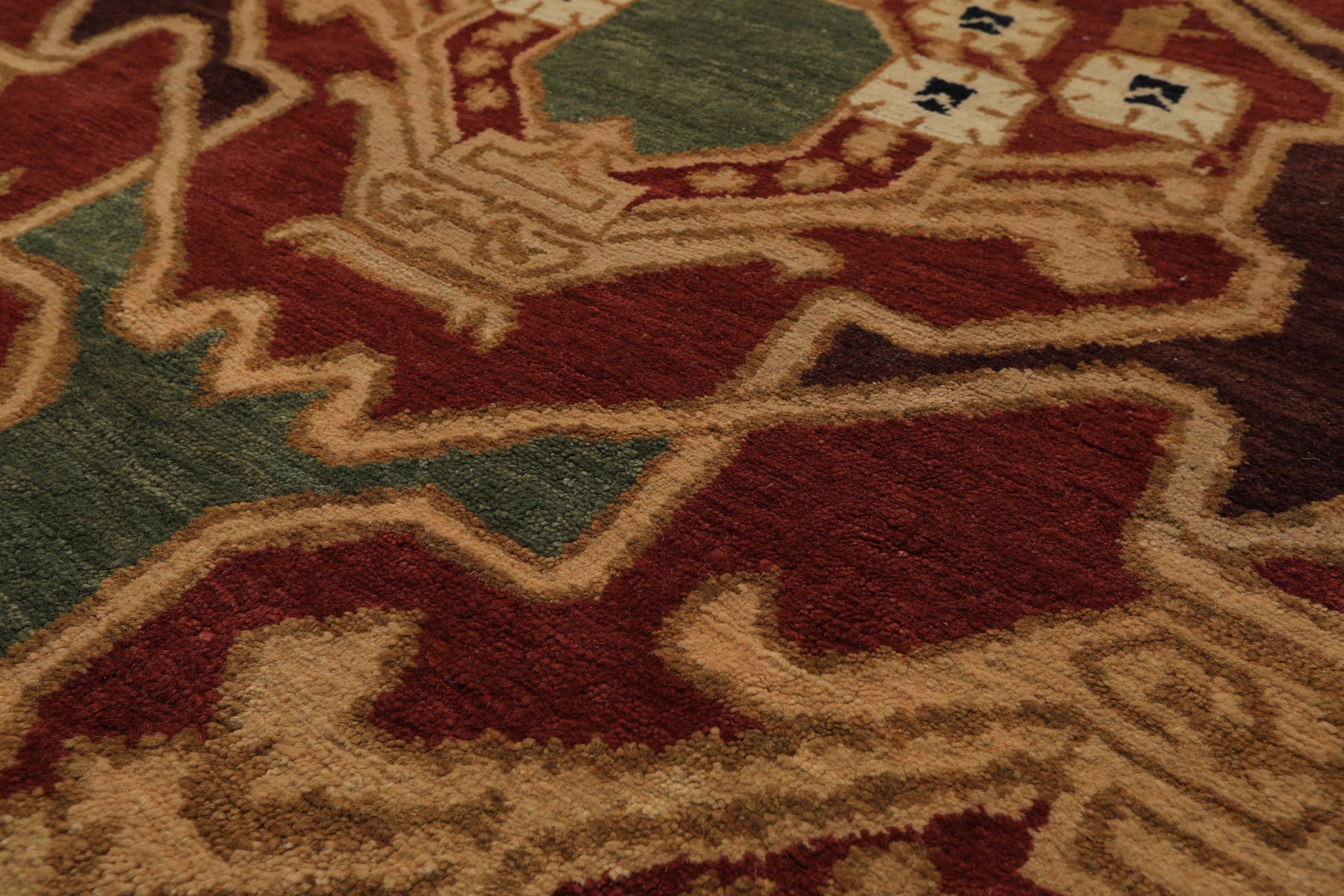 6x9 Sage, Rust, Maroon Color Hand Knotted Tibetan Wool Arts & Crafts Oriental Rug