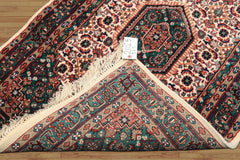 3x5 Ivory, Turquoise, Red Color Hand Knotted Indo Bidjar Wool Traditional Oriental Rug