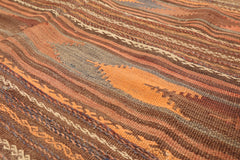 Runner Rust, Peach, Gray Color Hand Woven All-Over 100% Wool Southwestern Oriental Rug