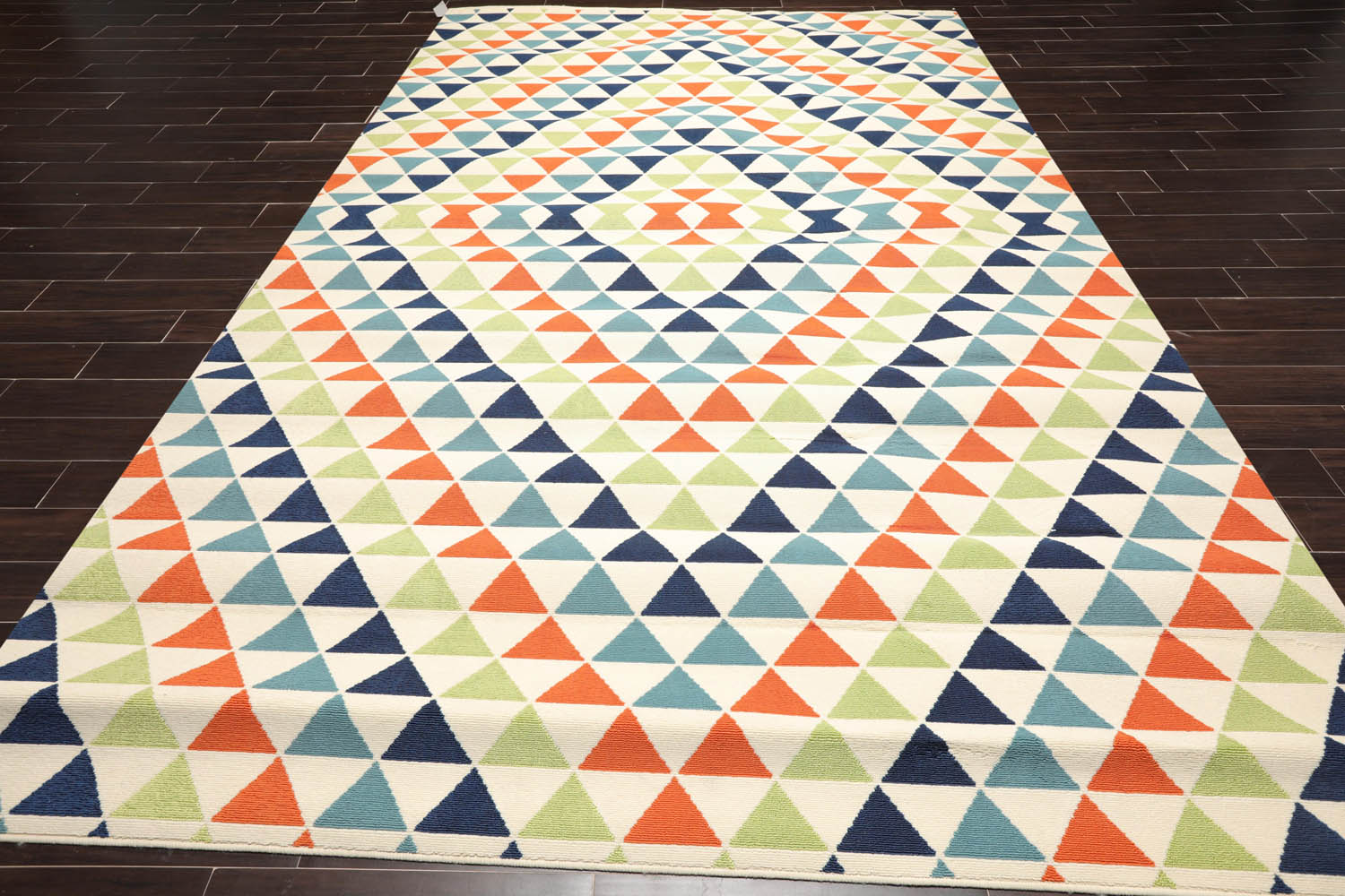 9x12 Multicolor, Lime, Orange Color Machine Made Geometric polypropylene||Wool Indoor Outdoor Oriental Rug