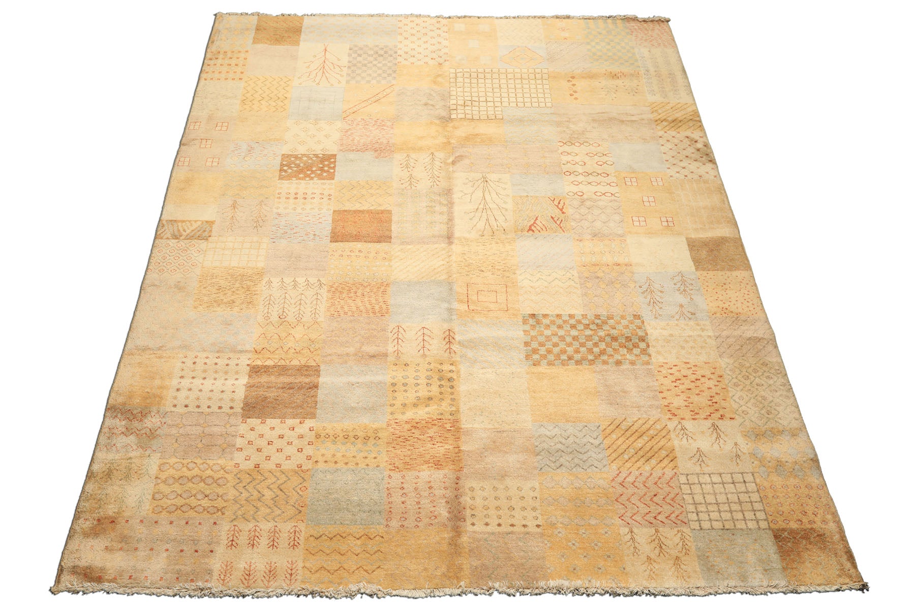 8x10 Beige, Tan, Gray Color Hand Knotted Peshawar Wool Transitional Oriental Rug