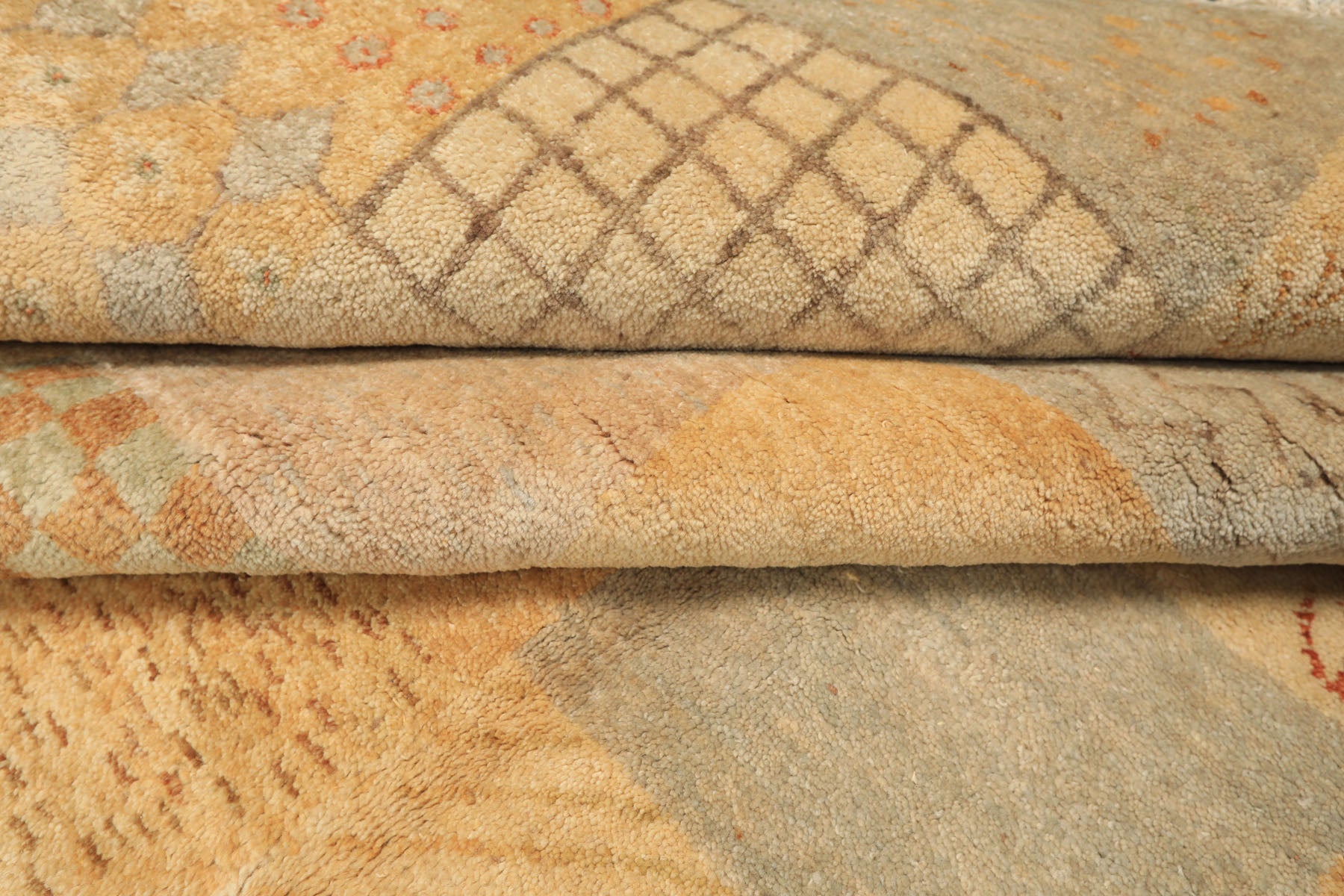 8x10 Beige, Tan, Gray Color Hand Knotted Peshawar Wool Transitional Oriental Rug