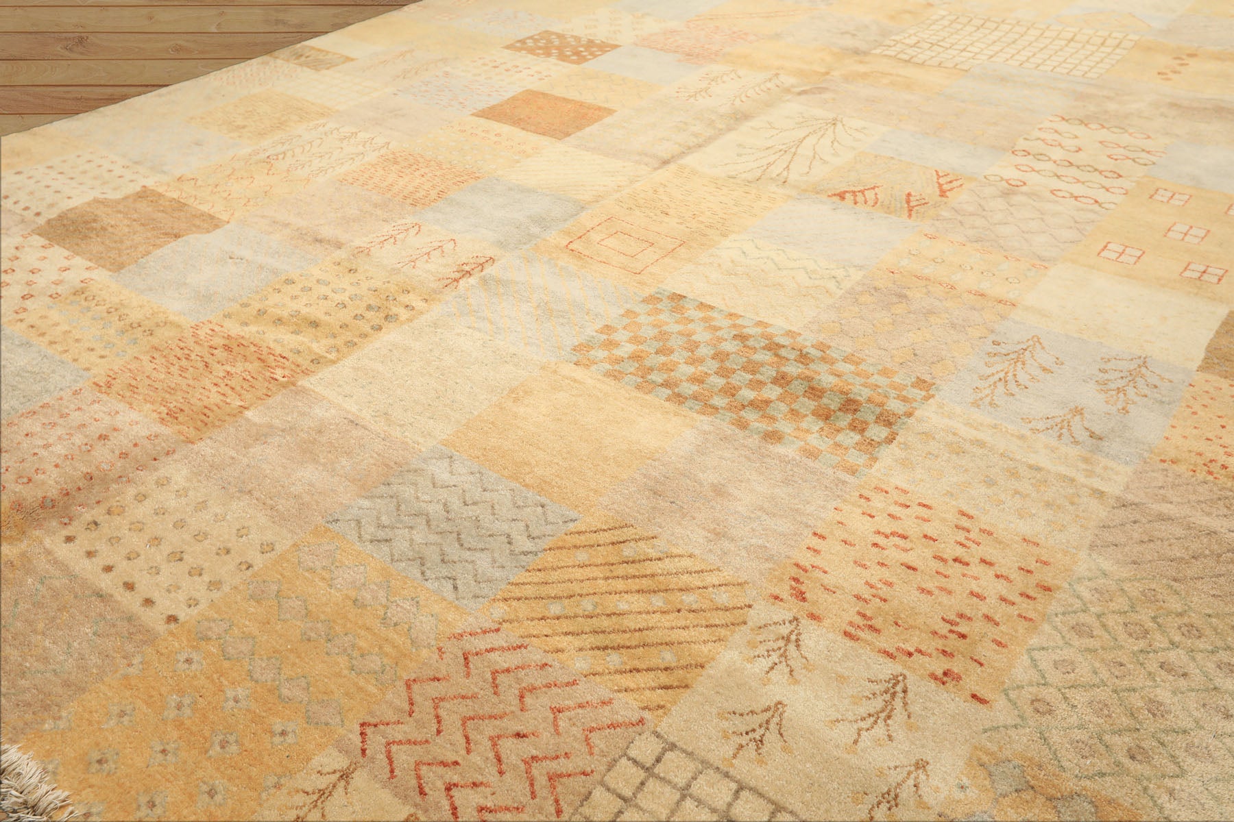 8x10 Beige, Tan, Gray Color Hand Knotted Peshawar Wool Transitional Oriental Rug