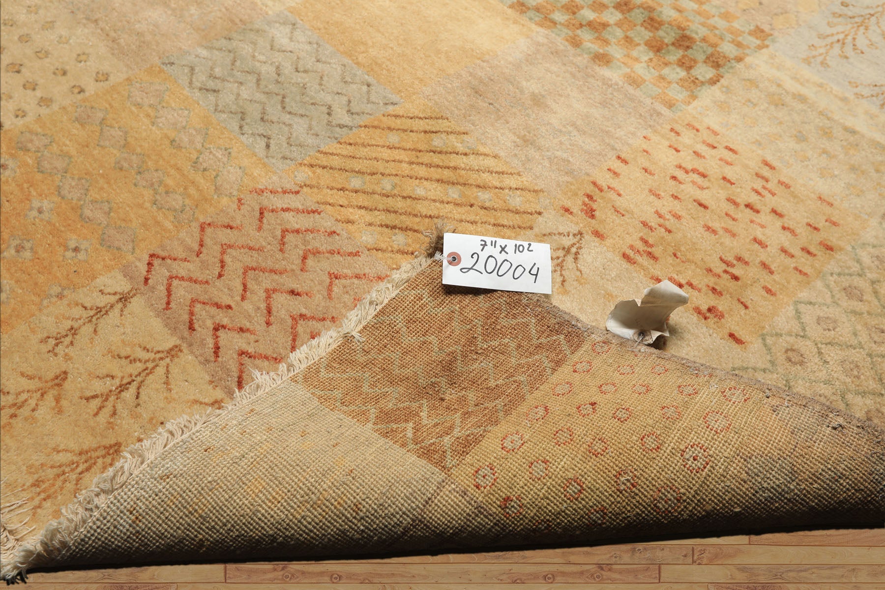 8x10 Beige, Tan, Gray Color Hand Knotted Peshawar Wool Transitional Oriental Rug