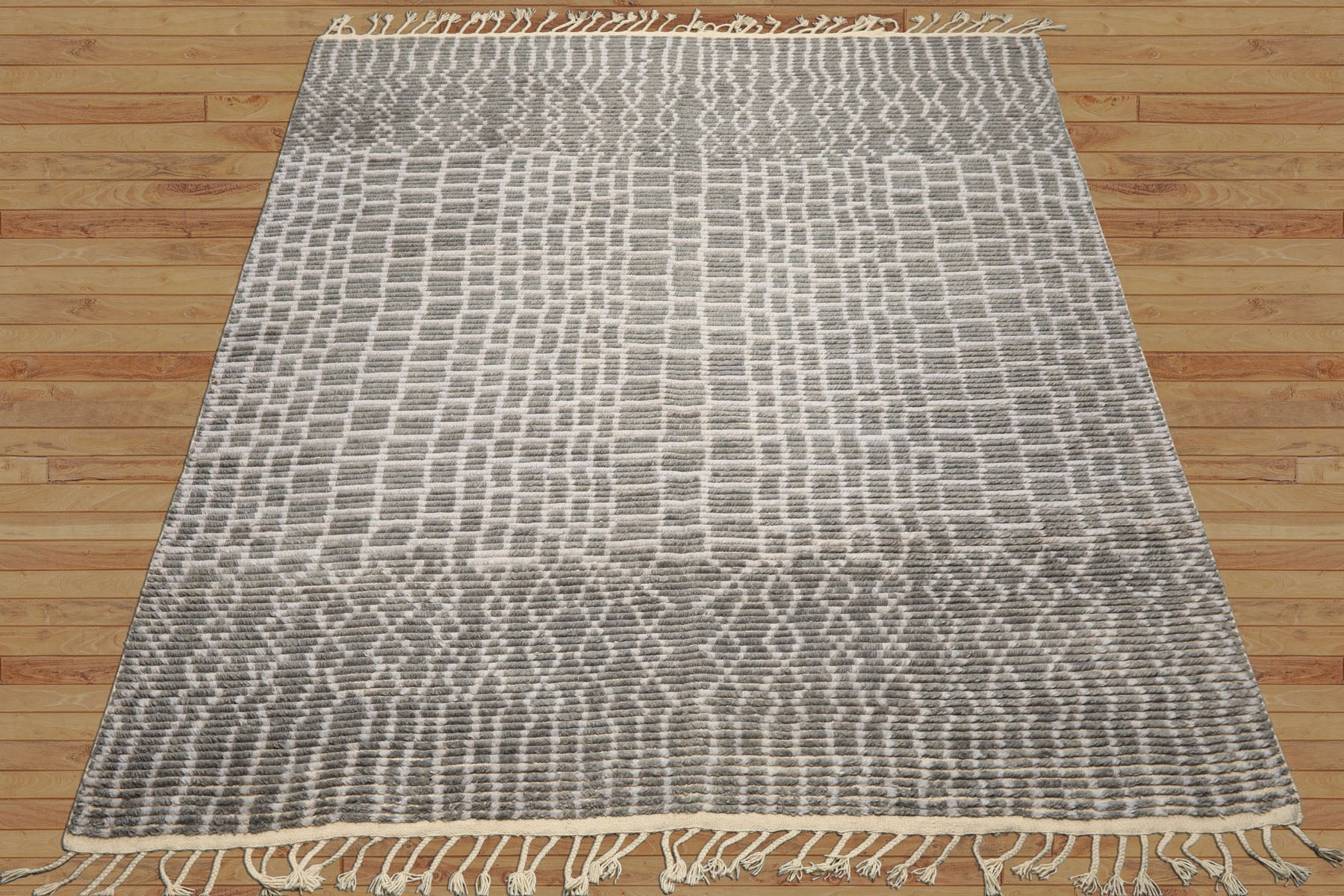 8x10 Tone on Tone Blue, , Color Hand Knotted Morrocan Wool Modern & Contemporary Oriental Rug