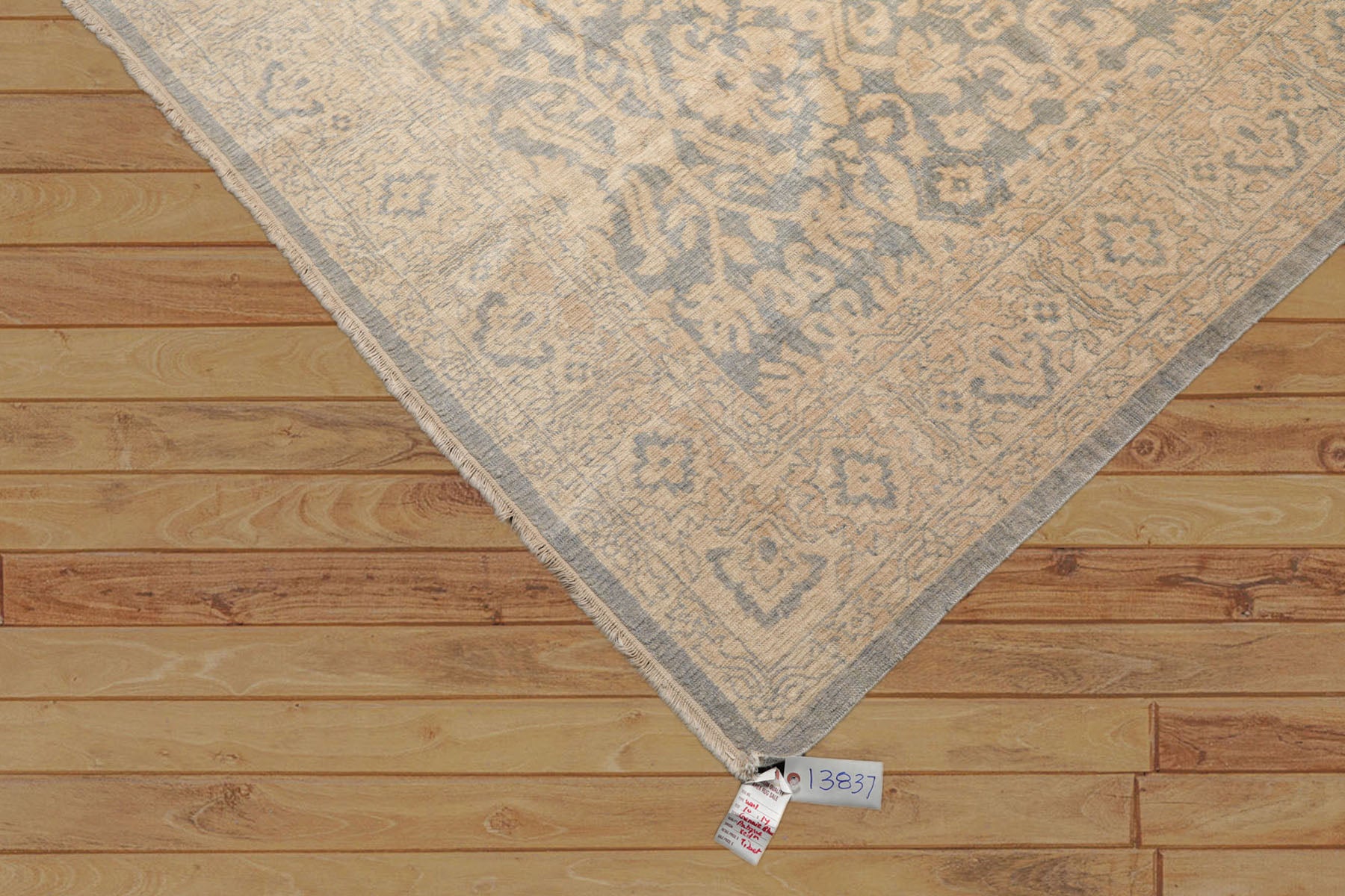 10x14 Beige, Blue, Muted Earth Tones Color Hand Knotted Antique Reproduction 100% Wool Traditional Oriental Rug