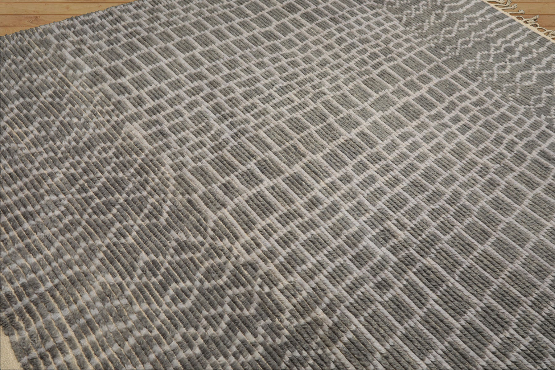 8x10 Tone on Tone Blue, , Color Hand Knotted Morrocan Wool Modern & Contemporary Oriental Rug