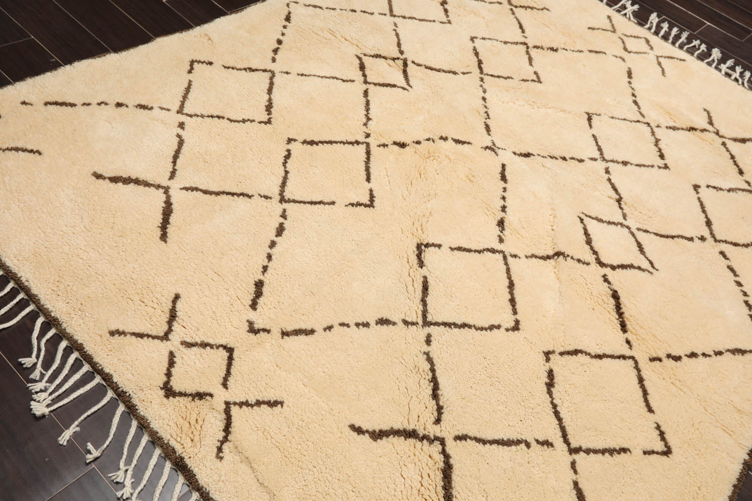 6x9 Ivory, Brown, Color Hand Woven All-Over 100% Wool Traditional Oriental Rug