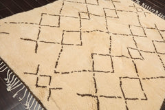 6x9 Ivory, Brown, Color Hand Woven All-Over 100% Wool Traditional Oriental Rug