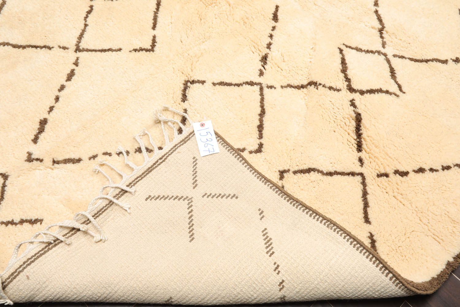 6x9 Ivory, Brown, Color Hand Woven All-Over 100% Wool Traditional Oriental Rug