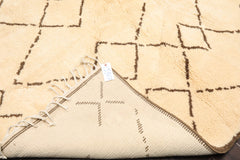 6x9 Ivory, Brown, Color Hand Woven All-Over 100% Wool Traditional Oriental Rug