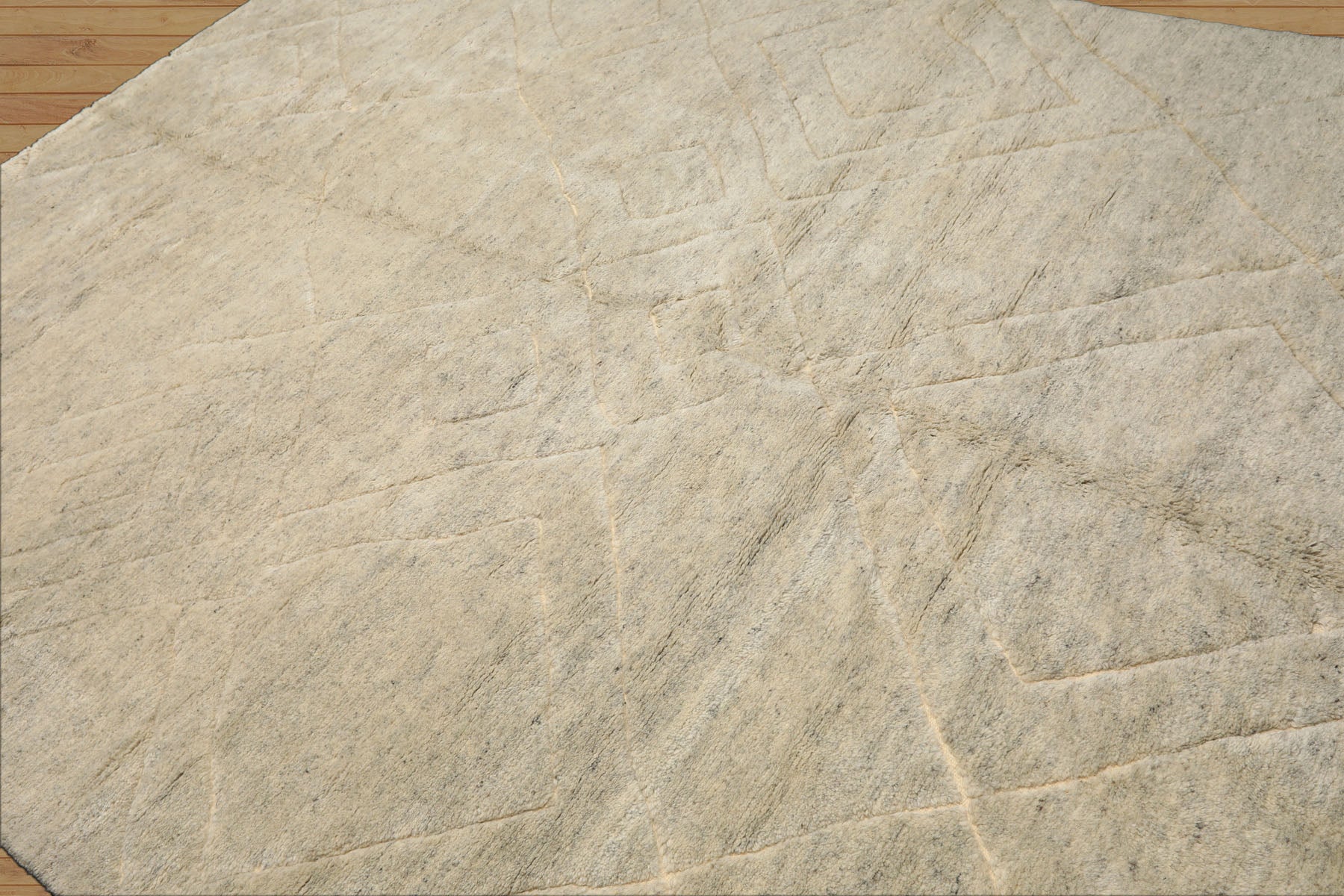 8x10 Beige, Gray, Color Hand Knotted Moroccan Wool Modern & Contemporary Oriental Rug