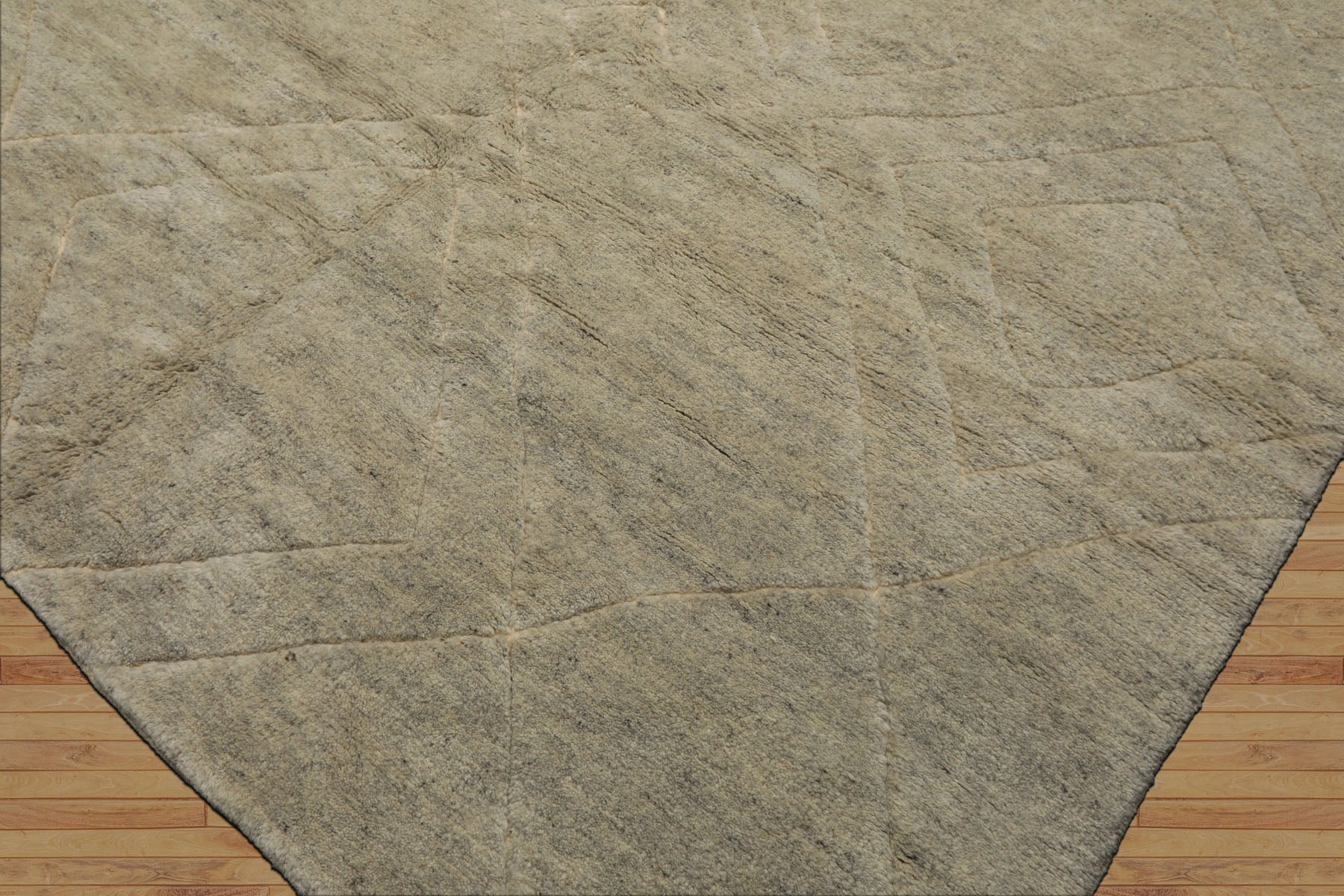 8x10 Beige, Gray, Color Hand Knotted Moroccan Wool Modern & Contemporary Oriental Rug