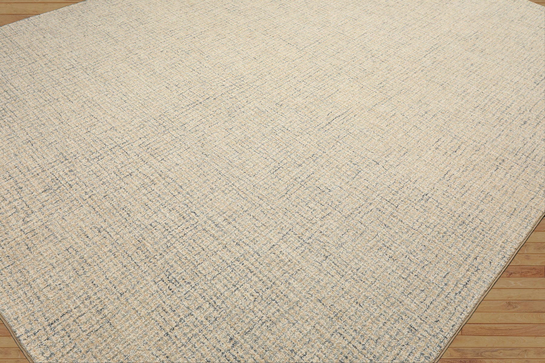 Multi Size Ivory Beige Blue Color Hand Loomed  Wool Contemporary Oriental Rug