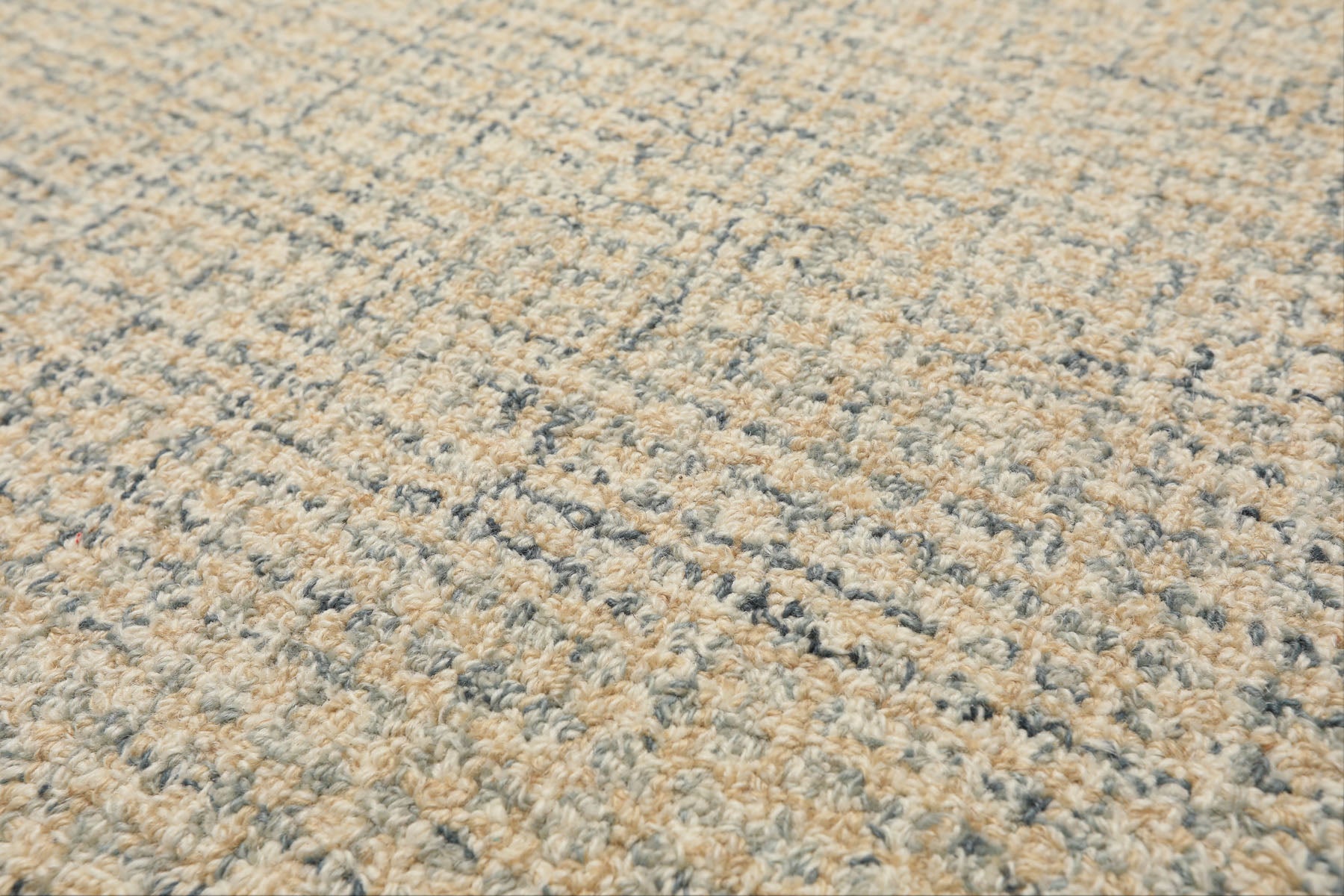 Multi Size Ivory Beige Blue Color Hand Loomed  Wool Contemporary Oriental Rug