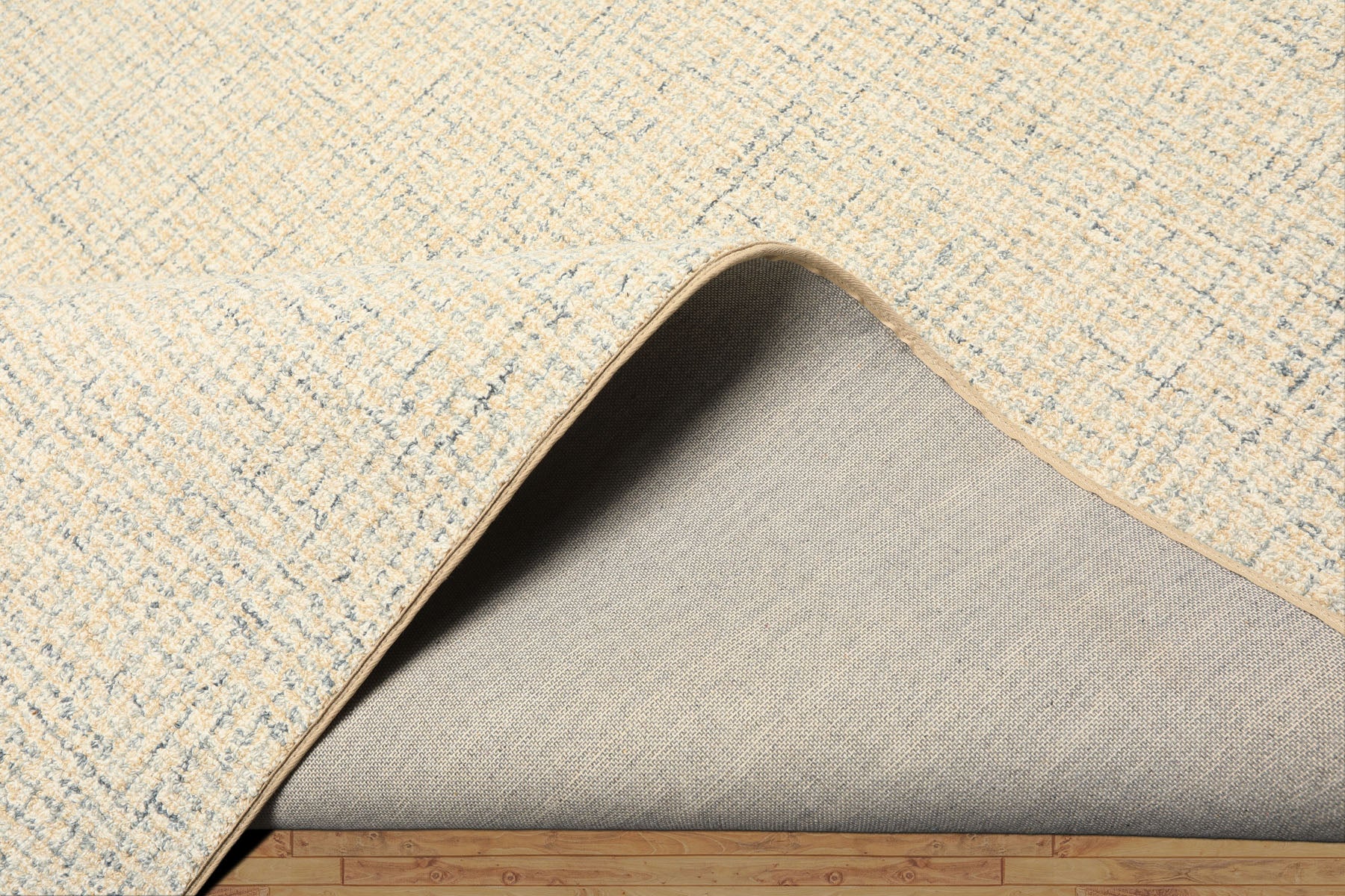 Multi Size Ivory Beige Blue Color Hand Loomed  Wool Contemporary Oriental Rug