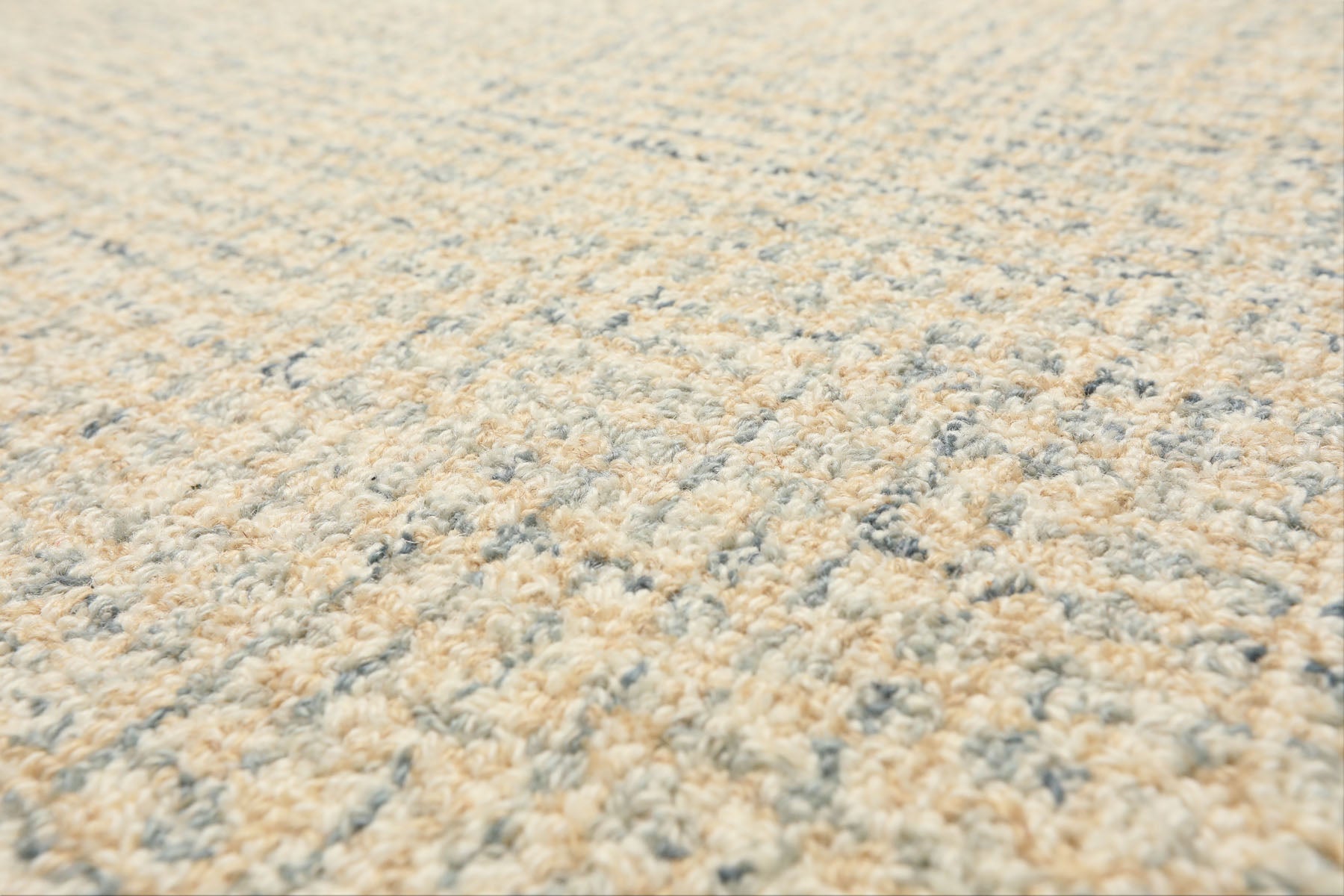 Multi Size Ivory Beige Blue Color Hand Loomed  Wool Contemporary Oriental Rug