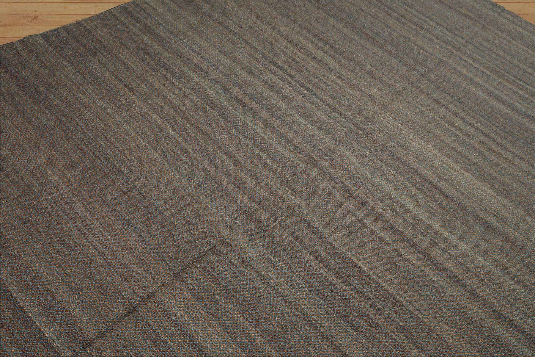 8x10 Teal, Brown, Color Hand Woven Kilim Wool Modern & Contemporary Oriental Rug