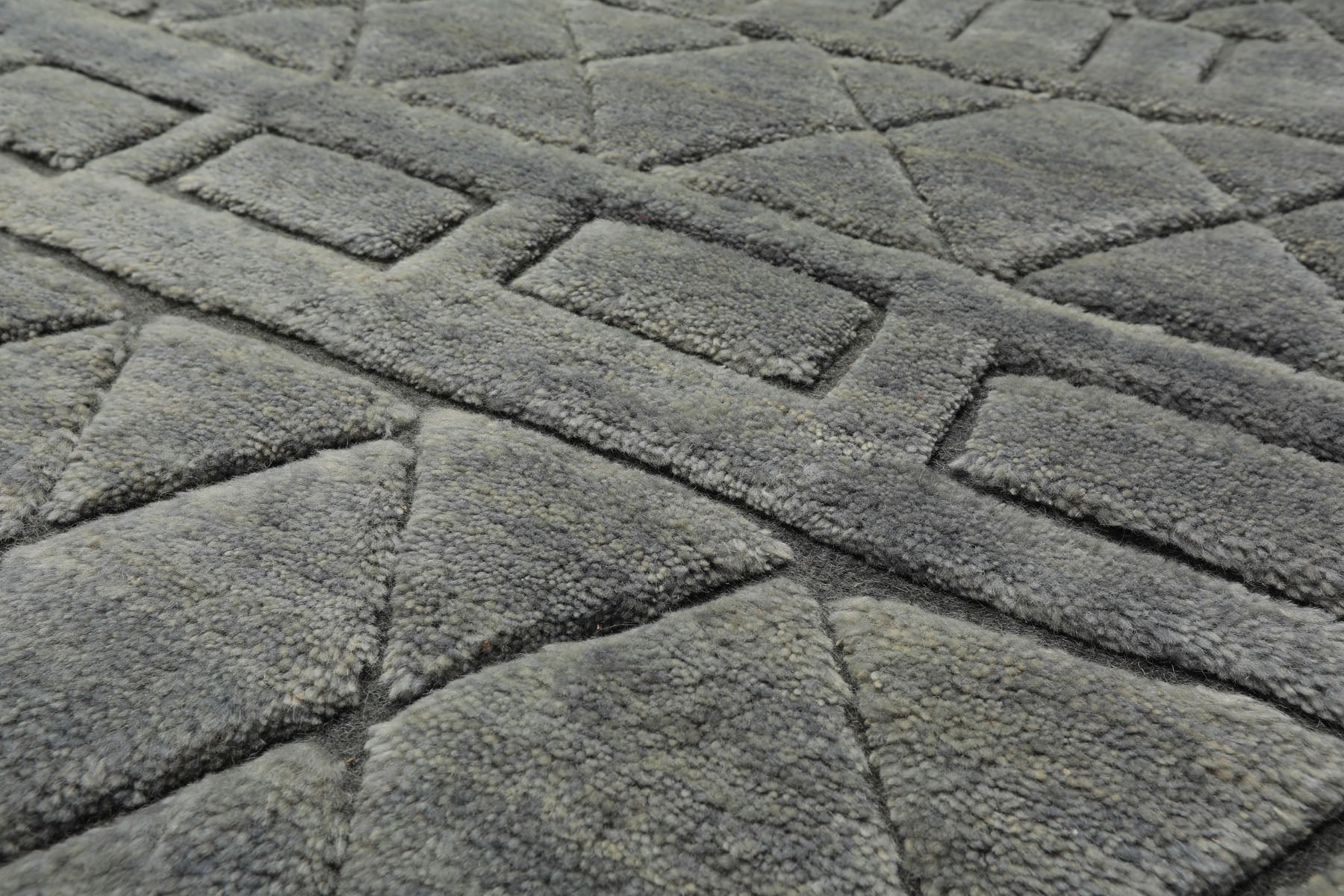 8x10 Tone on Tone Gray, , Color Hand Knotted Tibetan Wool Modern & Contemporary Oriental Rug