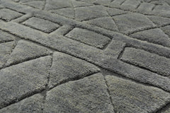 8x10 Tone on Tone Gray, , Color Hand Knotted Tibetan Wool Modern & Contemporary Oriental Rug