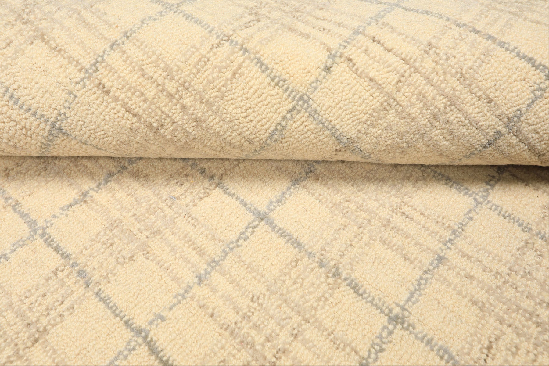 Multi Size Ivory Beige Slate Color Hand Loomed  Wool Contemporary Oriental Rug
