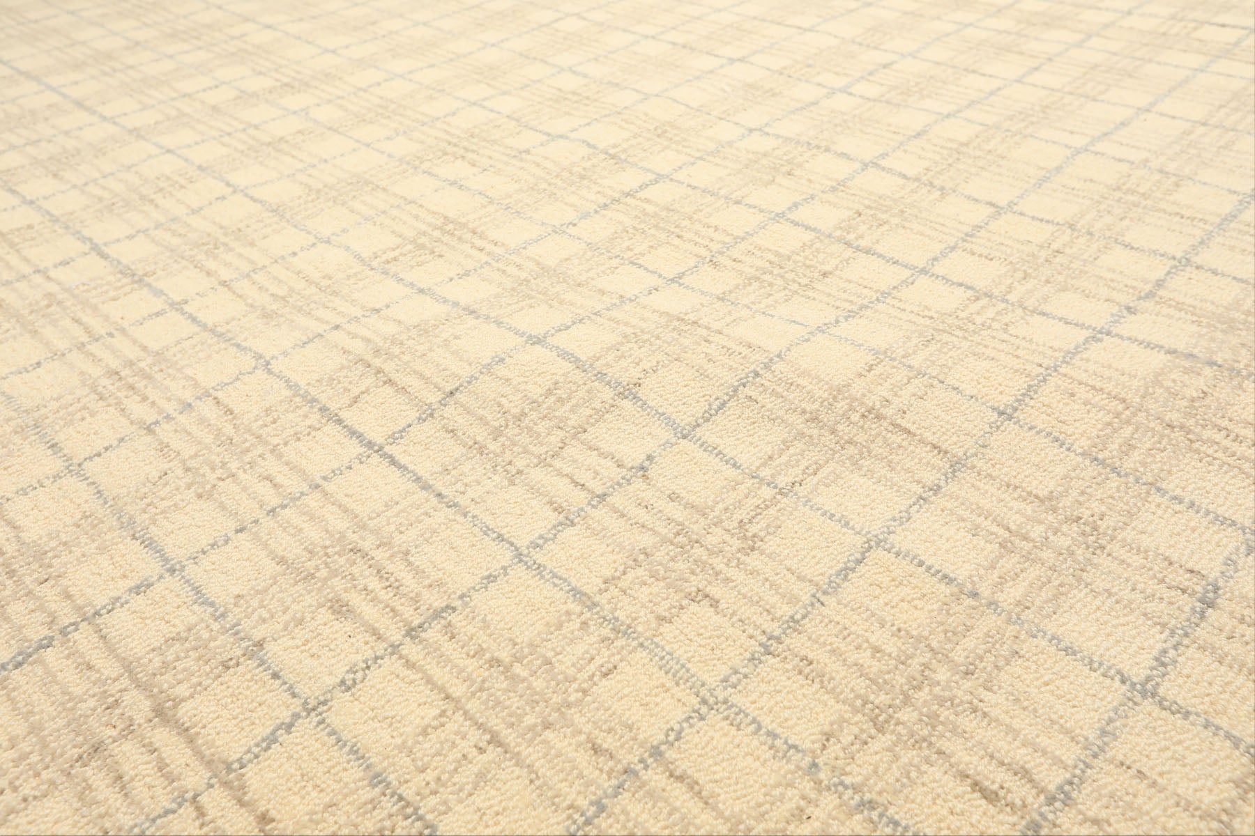 Multi Size Ivory Beige Slate Color Hand Loomed  Wool Contemporary Oriental Rug
