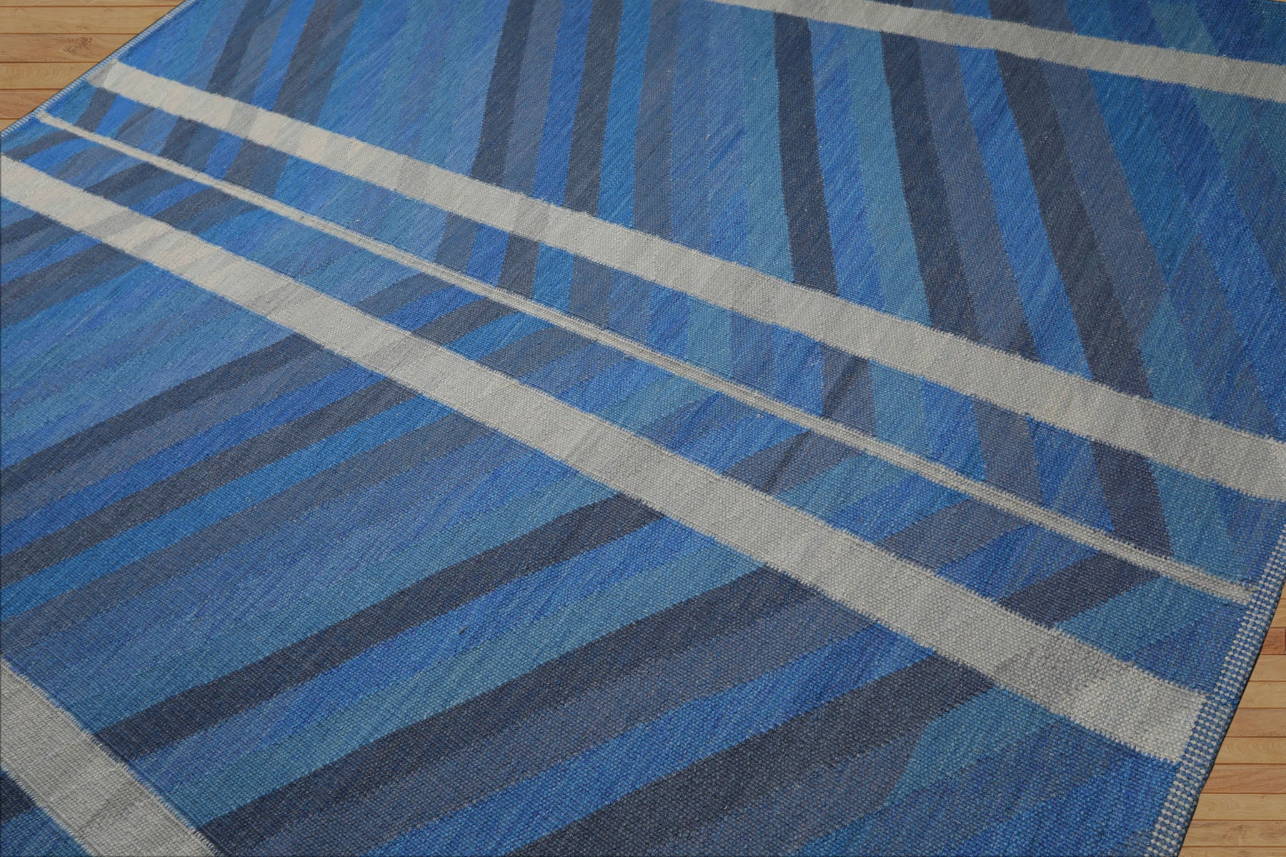 8x10 Blue, Gray, Beige Color Hand Woven Kilim wool Modern & Contemporary Oriental Rug