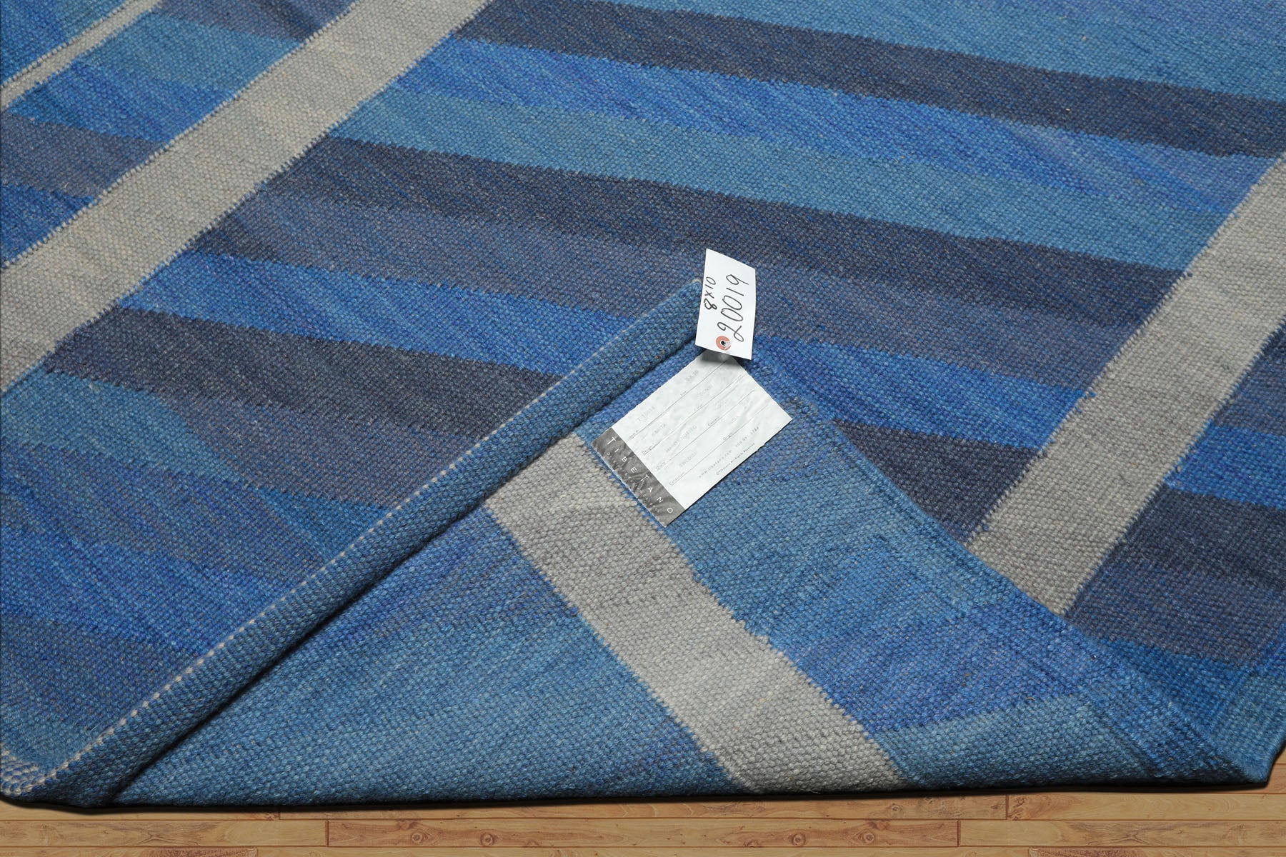 8x10 Blue, Gray, Beige Color Hand Woven Kilim wool Modern & Contemporary Oriental Rug