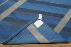 8x10 Blue, Gray, Beige Color Hand Woven Kilim wool Modern & Contemporary Oriental Rug