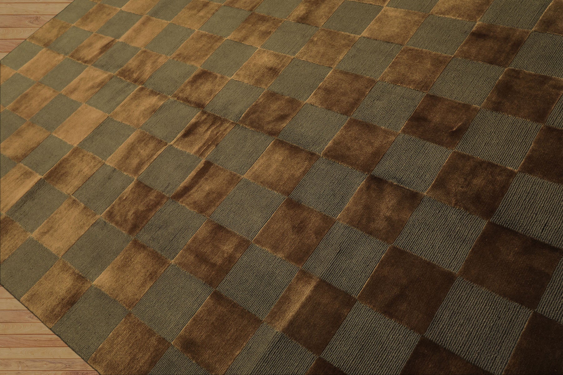 6x9 Olive, Green, Gold Color Hand Knotted Tibetan Wool & Silk Modern & Contemporary Oriental Rug