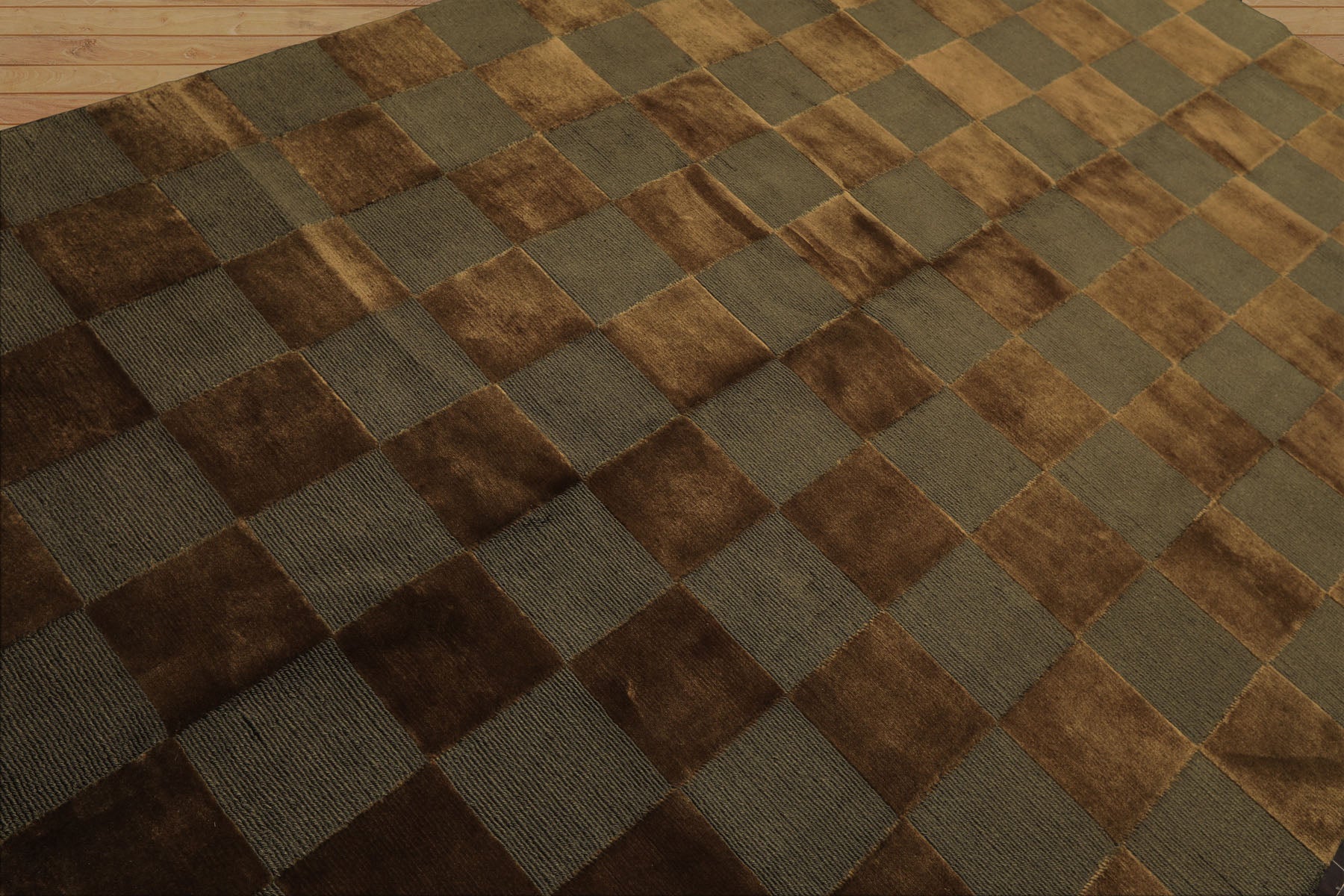 6x9 Olive, Green, Gold Color Hand Knotted Tibetan Wool & Silk Modern & Contemporary Oriental Rug