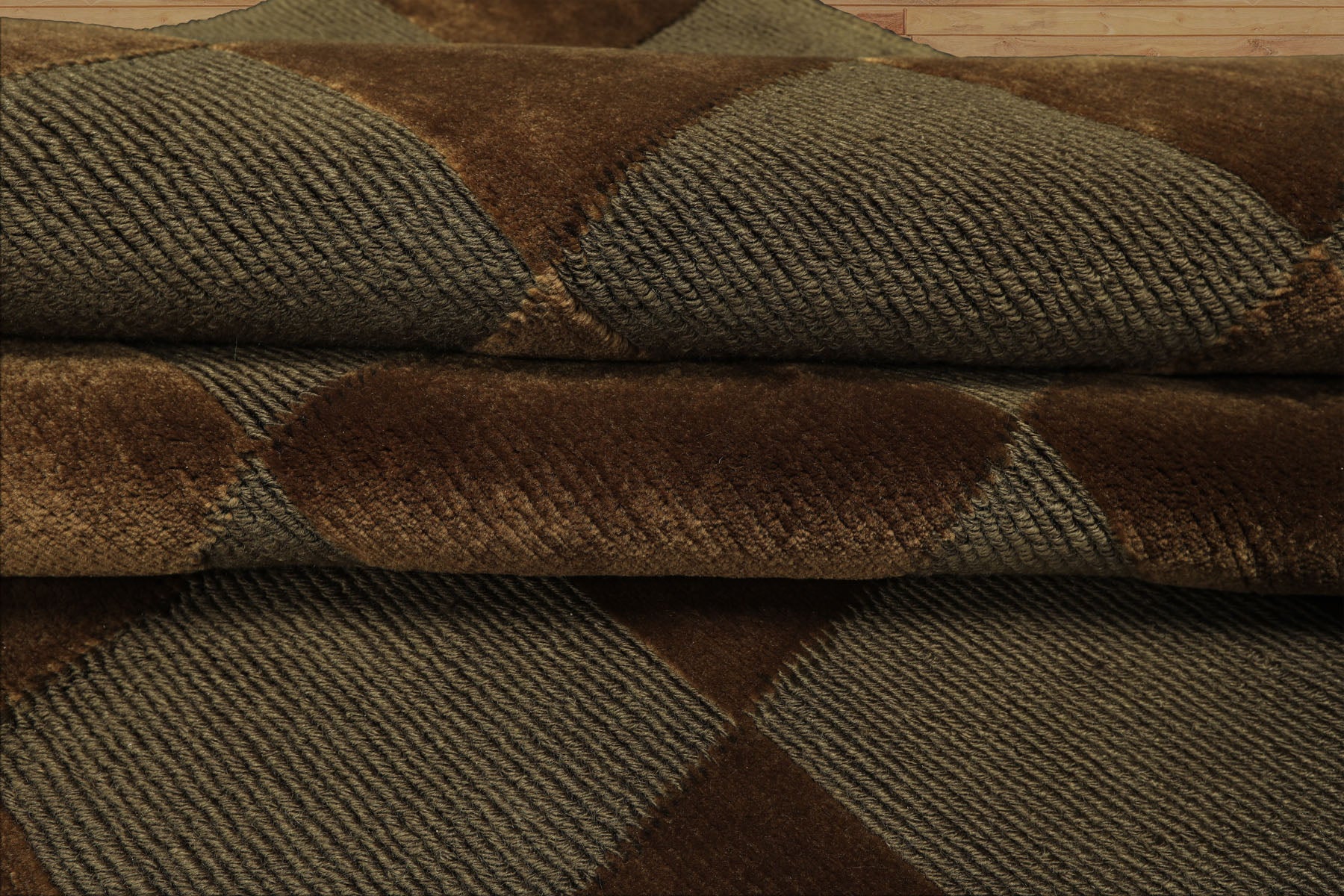 6x9 Olive, Green, Gold Color Hand Knotted Tibetan Wool & Silk Modern & Contemporary Oriental Rug