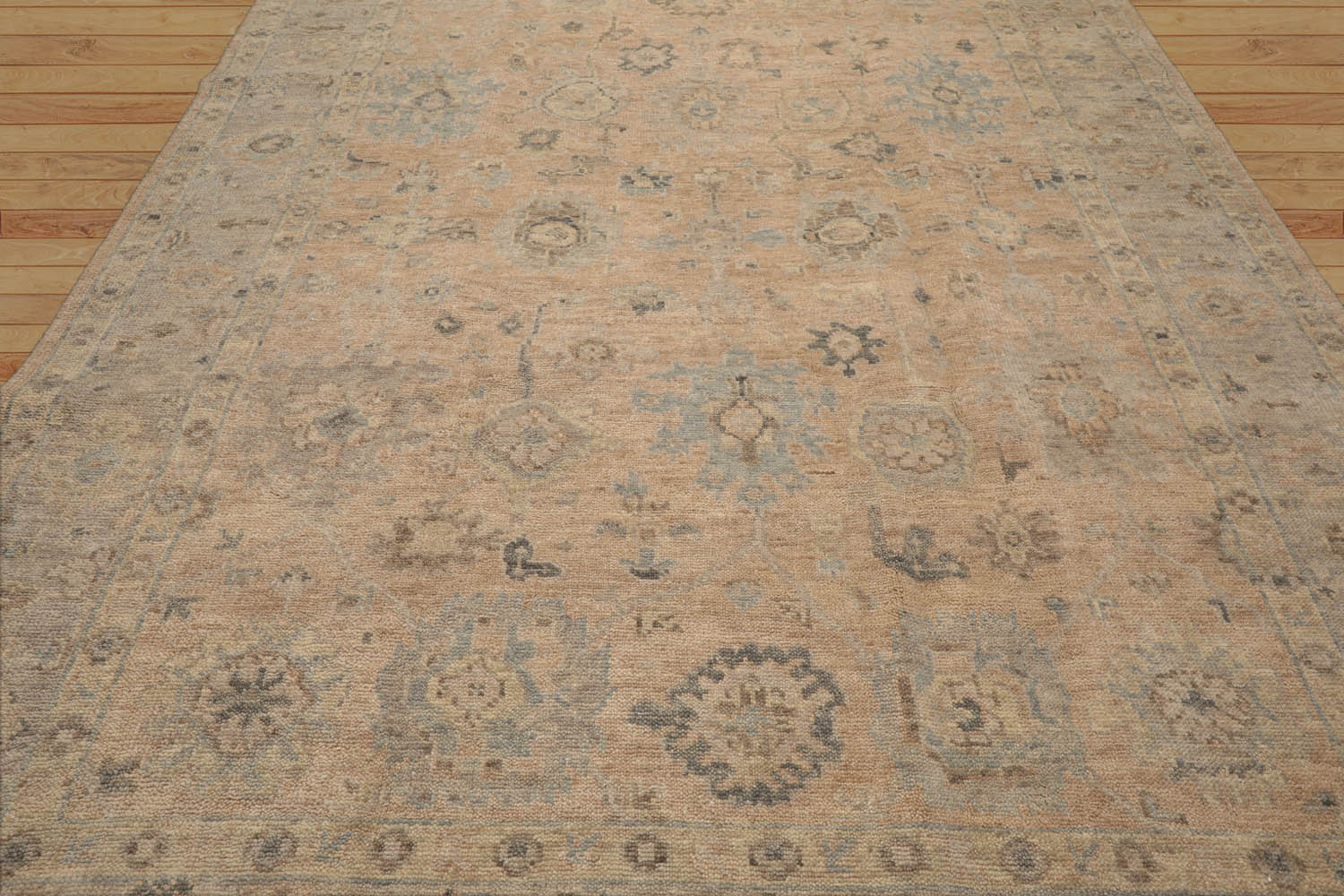 Adesuwa Hand Knotted Oriental Area Rug LoomBloom Beige Oushak Wool 9'x11'11''