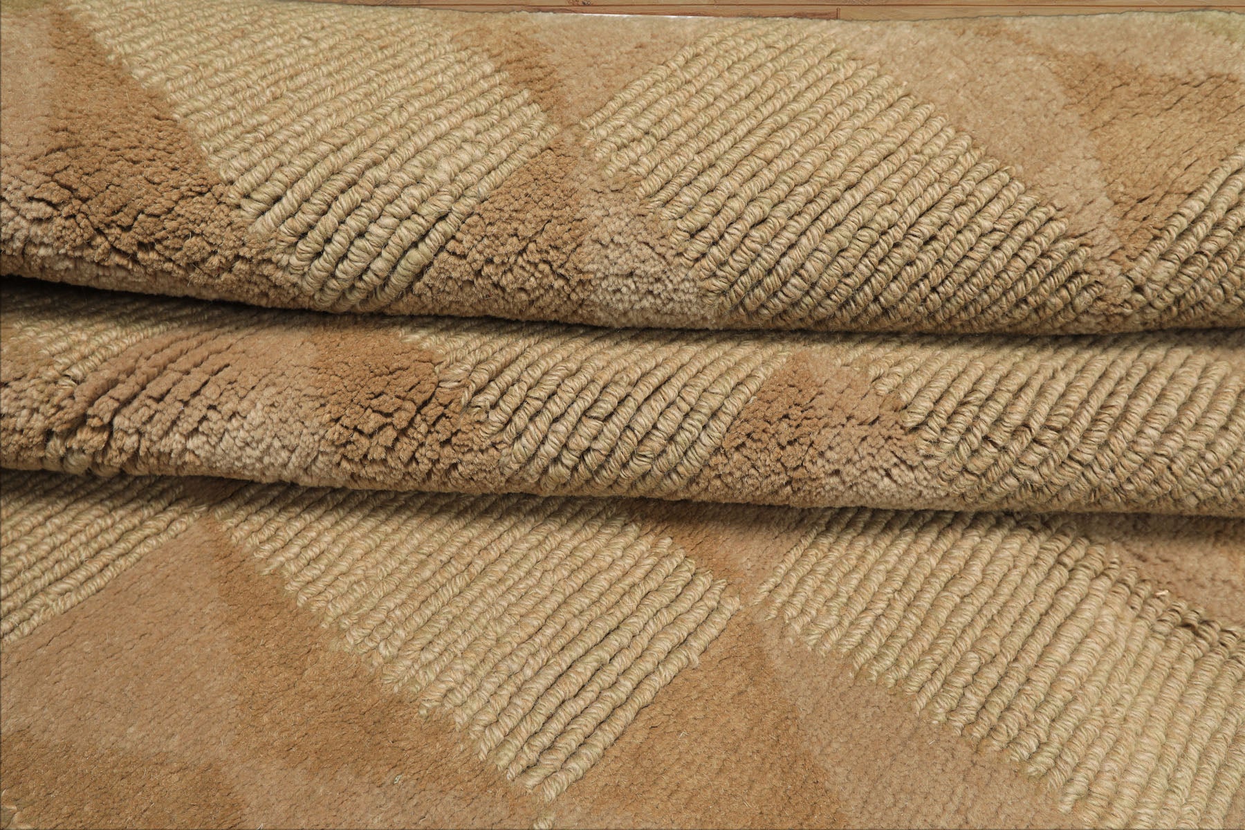 6x9 Moss, Beige, Tan Color Hand Knotted Tibetan Wool Modern & Contemporary Oriental Rug